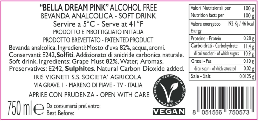 Bella Dream Pink non alcoholic sarkling wine